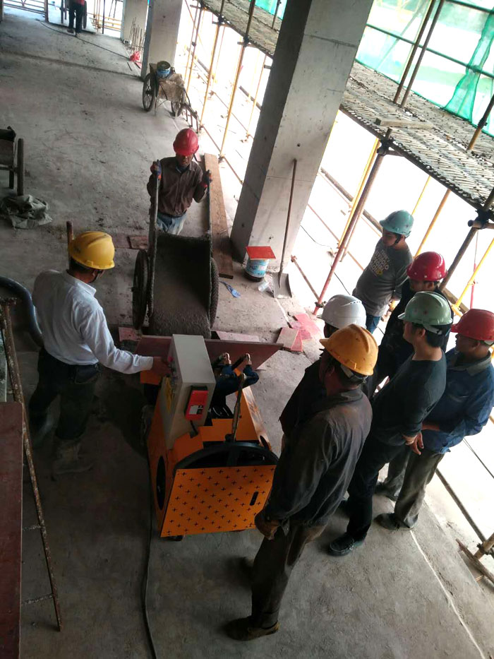 苏州二次结构柱输送泵施工现场